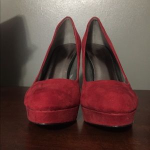 Red suede heels!